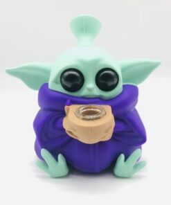 Bong Morado Baby Yoda Silicona - 12cm