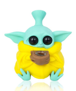 Bong Amarillo Baby Yoda Silicona - 12cm